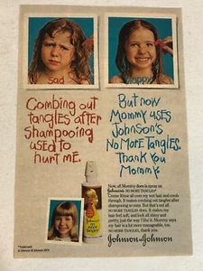 1974 Johnson and Johnson No More Tangles Vintage Print Ad Advertisement pa31 - Picture 1 of 3