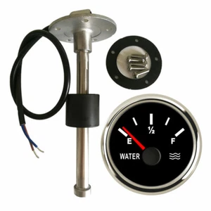 52MM Black Water Level Gauge with 6.5inch Sender 240-33ohms for Car Truck Marine - Picture 1 of 7