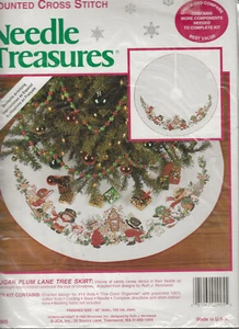 Unused Needle Treasure Counted Cross Stitch Sugar Plum Lane Tree Skirt Kit - Picture 1 of 2