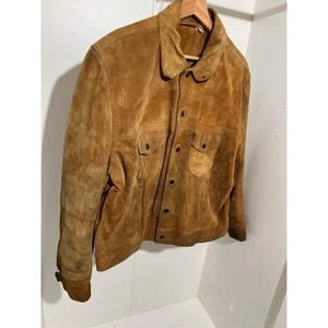 Chaqueta de trabajo para hombre de gamuza de cuero Trucker Western Ranch S-M tribal - Imagen 1 de 14