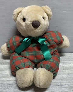 Hallmark I'm Merry Christmas Bär Plüsch rot grün kariert Squeeze Paws hält Geschenk - Bild 1 von 9