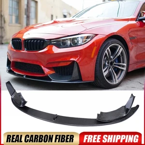 For BMW F82 F83 M4 F80 M3 2014-19 Real Carbon Front Bumper Lip Spoiler Splitters - Picture 1 of 20