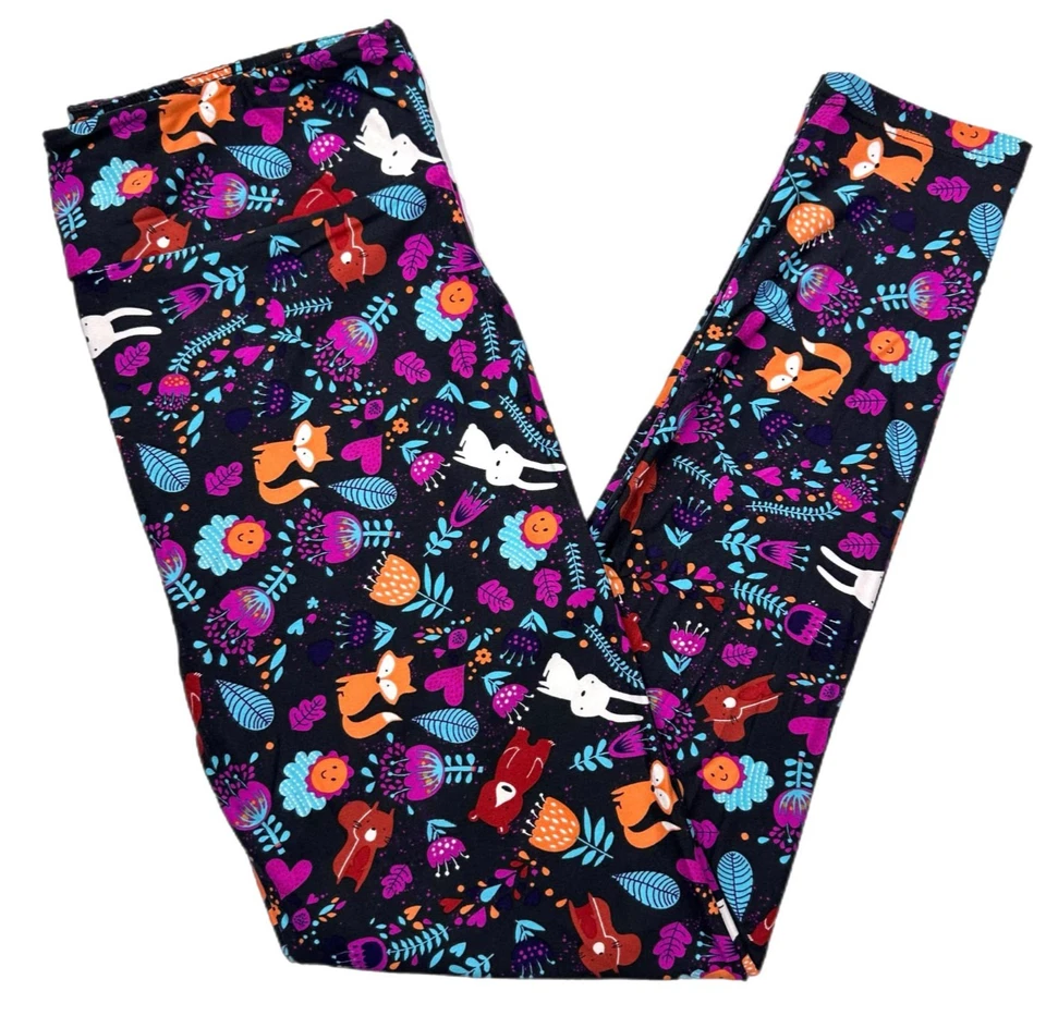 OS LuLaRoe Leggings ~  WOODLAND ANIMALS PATTERN ~ Sizes 2-10; ONE SIZE; Fox Bear - Image 1 of 3