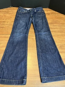 Jeans svasati GAP lunghi e magri 1969 lavaggio scuro donna taglia 28/6R denim classico - Foto 1 di 17