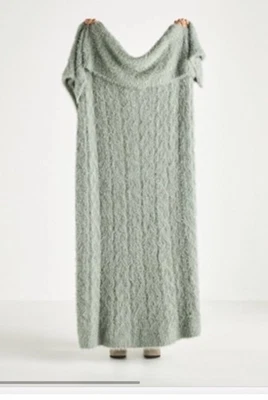 Par de mantas de piel Anthropologie verde menta nuevas sin etiquetas Foto 1 de 4