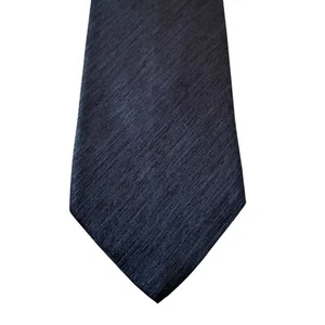 Hugo Boss Mens 100% Silk Tie Textured Navy Blue Black Threading Made in Italy - Picture 1 of 10