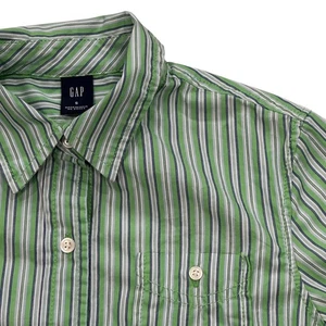 GAP Damen Gestreiftes Button Down Langarm Hemd Small Grün Blau Freizeit Retro - Bild 1 von 6