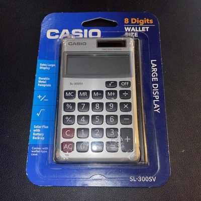 NEW Casio SL300SV Pocket Calculator - 8 Digits - Battery/Solar Powered Wallet - Image 1 of 2