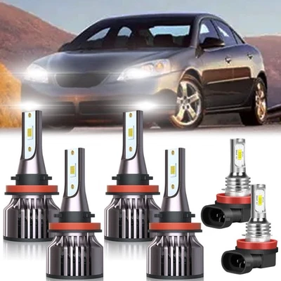 For Pontiac G6 2005 2006 2007 LED Headlight 6pcs Combo Hi/Lo Beam Fog Lamps Kit - Изображение 1 из 4