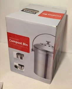 Cubo de compost de cocina de acero inoxidable de 1,3 galones con filtro de carbón caja abierta nuevo - Imagen 1 de 2
