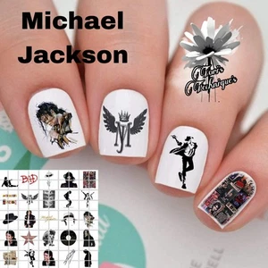 Juego de instrucciones de calcomanías de uñas Michael Jackson Waterslide TT de bonificación - Imagen 1 de 8