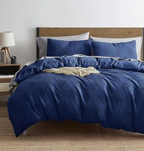 Nymbus Tufted Paragon Pattern Duvet Cover Set, 4-Piece Boho Bedding with Inser - Picture 1 of 17