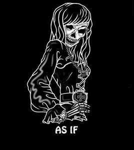 "AS IF" GOTHIC GOTH SKELETON GIRL SKULL T-SHIRT SK189 - Picture 1 of 1