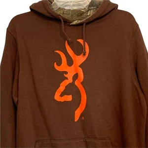 Browning Hunting Hoodie Women’s Sz L Sweatshirt Buck Logo  Camo Lined Hood EUC! - Picture 1 of 8