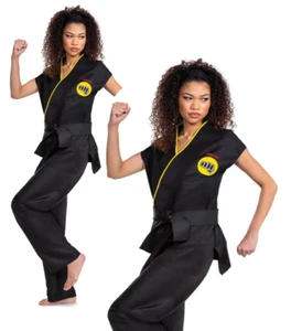 Cobra Kai Costume Adults Martial Arts Ninja Official Fancy Dress Outfit Ladies - Picture 1 of 4