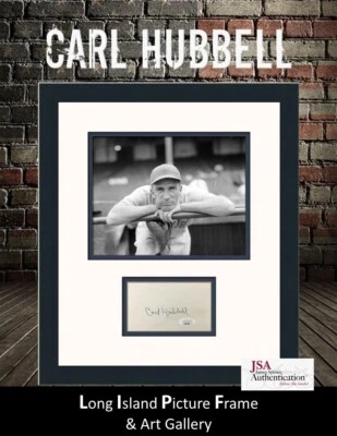 Carl Hubbell Signed New York Giants Custom Framed Photograph Display JSA COA - Image 1 of 4