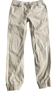 Levis Tan Joggers Jeans Boys L 12 Elastic Waist Drawstring Khaki Pants Pull On - Picture 1 of 10