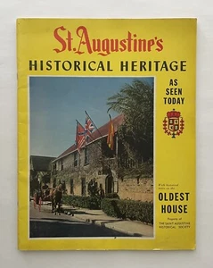 Vintage Souvenir Booklet St. Augustine's Historical Heritage 1952 Oldest House - Picture 1 of 7
