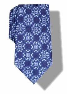 $60 Tasso Elba Men's Blue Giorgio Medallion Classic Silk Necktie 59X3.5 - Picture 1 of 2
