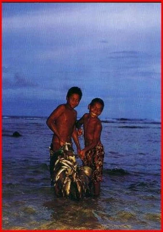 Nauru 1993 - Picture Postcard - Boys Fishing "SINGPEX" - Postage Paid 45¢ Cover