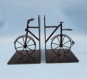 Pier 1 Imports Black Metal Bicycle Bookends Heavy! - Picture 1 of 3