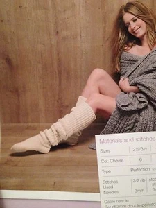 Ladies (size 2-8) Long Cable Socks Knitting Pattern - Picture 1 of 1