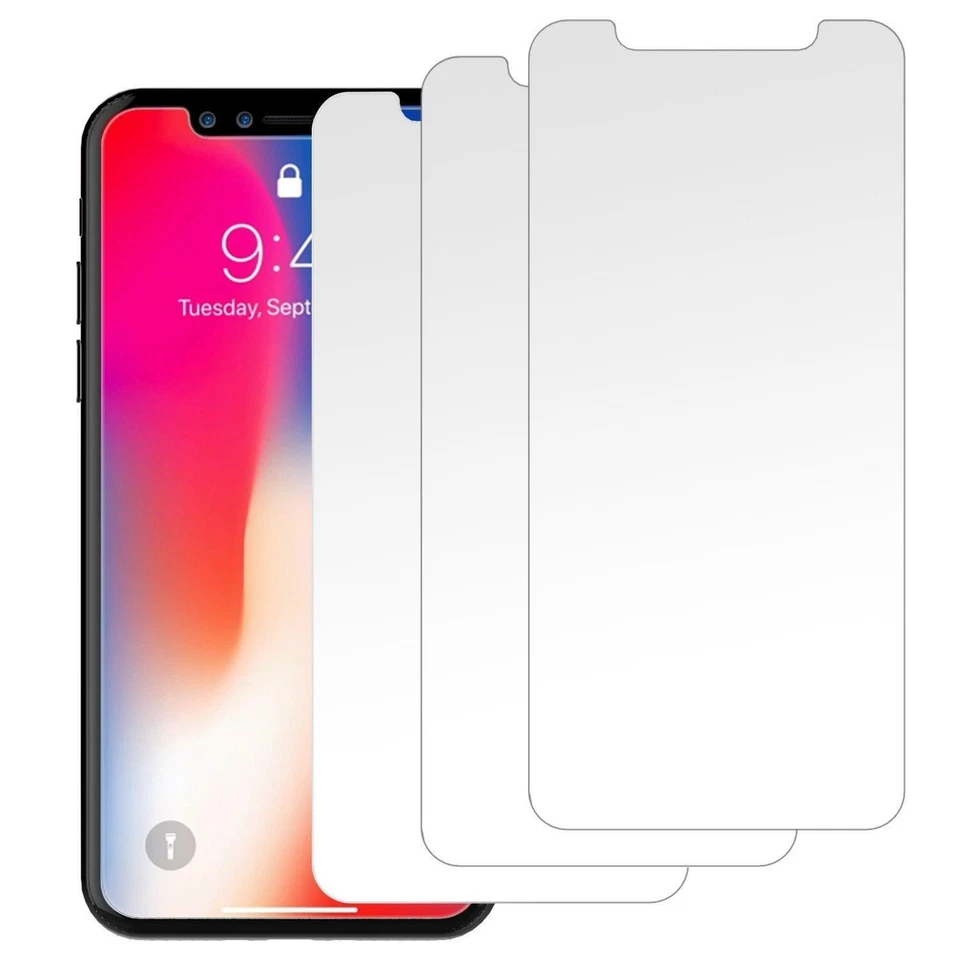 Nuevo paquete de 10 protectores de pantalla de vidrio templado transparente 100 % genuinos para iPhone X Foto 1 de 1
