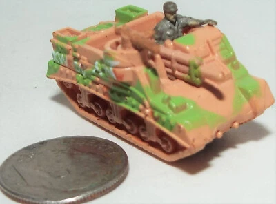 Small Micro Machine WWII type US Army M-7 Priest Self PropGun Pink/Green Camo #2 - Image 1 of 3