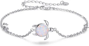 925 Sterling Silver Sea Turtle Bracelet Jewelry Gift for Women Girl - Picture 1 of 4
