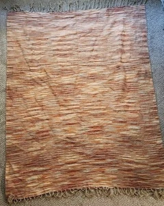 Cynthia Rowley Throw Blanket Woven FRINGED Knit 62”x 50”  - Picture 1 of 4