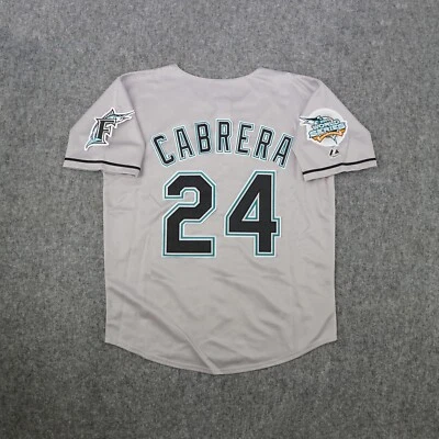 Miguel Cabrera 2004 Florida Marlins World Series Champs Men's Grey Road Jersey - Image 1 of 4