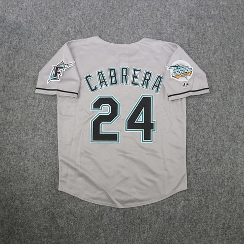 Miguel Cabrera 2004 Florida Marlins World Series Champs Men's Grey Road Jersey Cover