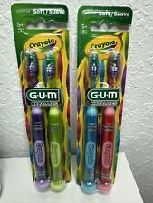 GUM Kids Soft Bristle 4 Metallics Crayola Suction Cup Base BRUSHES