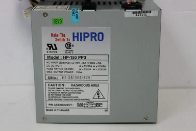 HIPRO HP-150 PP3 150 WATT SWITCHING POWER SUPPLY WITH WARRANTY - Image 1 of 3