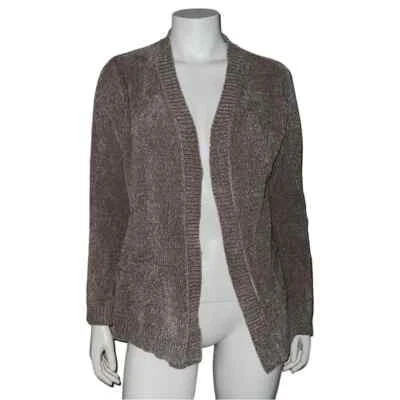 Cárdigan Karen Scott Petite Chenille Frente Abierto Castaño Tostado Extra Grande Nuevo con Etiquetas Foto 1 de 4