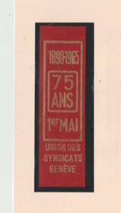 Suiza Cinta Recuerdo 75 años 1º de Mayo Sindicatos Ginebra año 1965 (HC-861) - Bild 1 von 1
