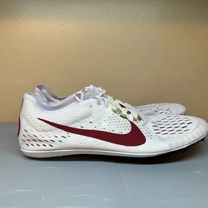 Nike Zoom Victory 3 Men's Running Shoes Spikes White Red SC (AA6448-167) Size 13 - Picture 1 of 10