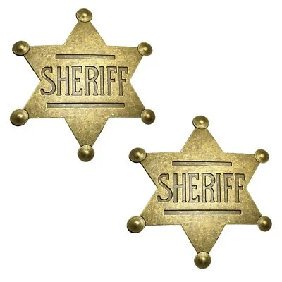 Paquete de 2 insignias mentales del sheriff occidental iMagitek de 2,6 pulgadas para regalos de fiesta para niños S... Foto 1 de 4