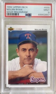 1992 Upper Deck Nolan Ryan Gold Hologram #655, PSA 9 MINT, Rangers - Picture 1 of 2