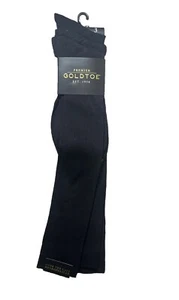 Gold Toe Men's Metropolitan 3-Pair Over The Calf Dress Socks Black Size 6-12.5 - Picture 1 of 1
