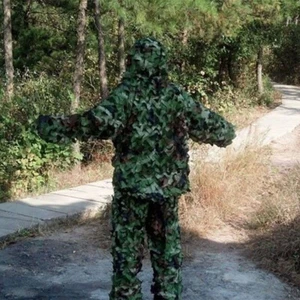 3D Jungle Camouflage Mesh Ghillie Suit Bionic Training Hunting Jacket Pants - Picture 1 of 11