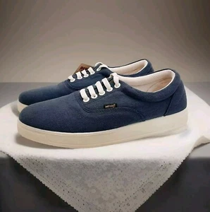 Mens Blue Sneakers Lace Up Shoes Cotton Size 7 Aerosoft NEW - Picture 1 of 11