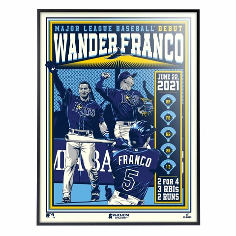 Phenom Gallery Tampa Bay Rays Wander Franco Deluxe Framed Serigraph Print Cover