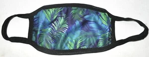 Tropical Blue and Green Palm Leaf Lined Cotton Face Mask Washable Reusable New - Picture 1 of 2