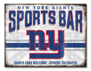 New York Giants Sports Bar Tin Metal Sign Man Cave Garage Decor 12.5 X 16