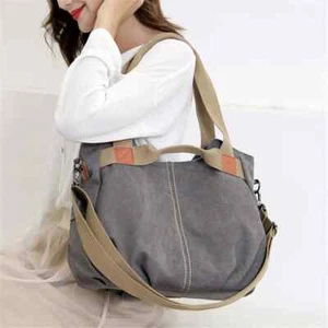 Mujeres Bolso de Lona Damas Bandolera de Mano Mujeres Mujer Bolso de Hombro Bolsos - Imagen 1 de 38