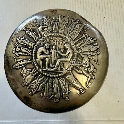 Антикварная банка с крышкой из чистого серебра и хрусталя Tiffany & Co. Makers 6 дюймов трудно найти - недостатки - Изображение 1 из 4