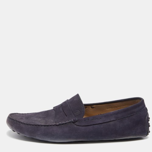 TOD’S Mocassini slip on viola in pelle scamosciata Tod's taglia 44 5