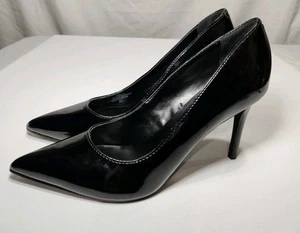Marc Fisher Womens Heels Size 10M Black Faux Patent Leather Pump MFDarren-R - Picture 1 of 7