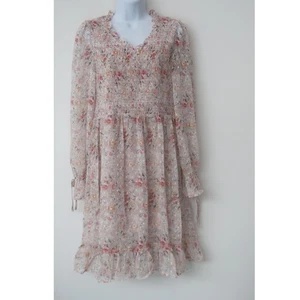 Chicsoul Floral Dress Size 1X Pink Smocked Ruffle Fairy Boho Whimsy Cottage - Picture 1 of 8